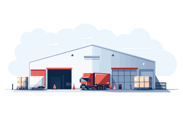 Warehouse vector flat minimalistic isolated illustration