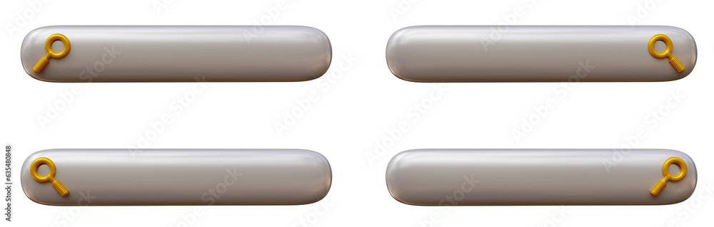 Poster set of search bar design isolated on transparent background for website and ui design in 3d renderin
