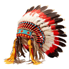 native american indian chief head wear - obrazy, fototapety, plakaty