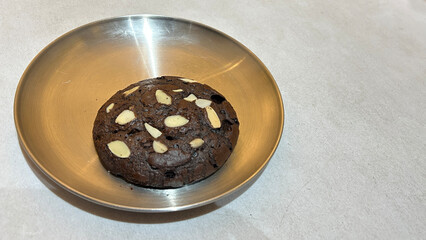 big chocolate cookies on plate