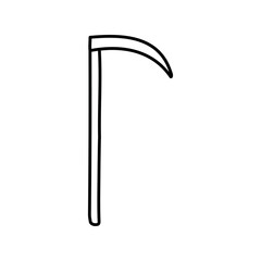 Hand-drawn scythe of the grim Reaper