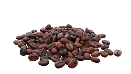 3d render coffee beans isolated on white background 