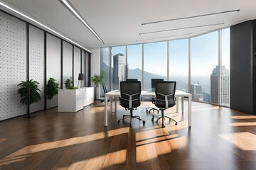 modern office interior with chairs Generated AI