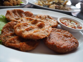 Thai food, fried fish cakes
