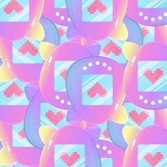nostalgia pattern 00s , 2000, vector illustration