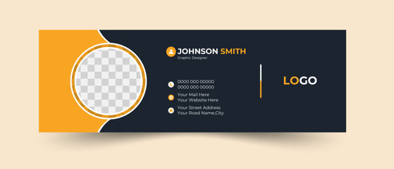 Modern and abstract corporate company email signature or email footer template. Clean and simple email signature or email footer template.