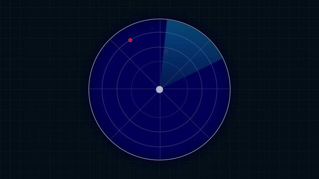 High tech cyan color radar futuristic HUD navigation scanning monitor. Radar screen motion background.