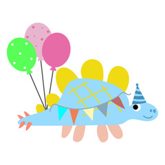 Obraz premium Dinosaur party Clipart. happy dino
