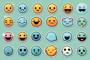 Obraz premium Various emoticons. Generative AI
