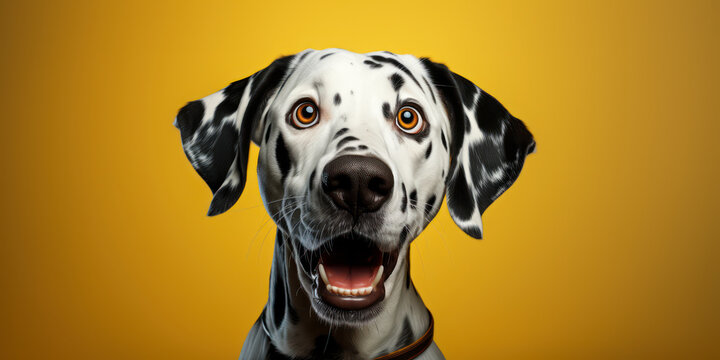Surprised Dalmatian Dog: Studio Portrait and Pet Photography