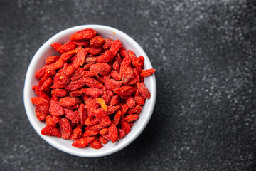 Goji berries food supplement food healthy meal food snack on the table copy space food background rustic top view
