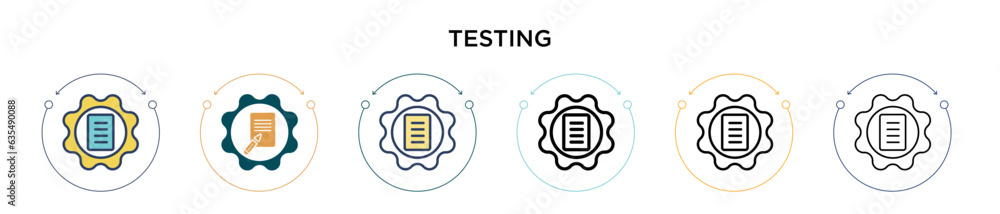 Poster testing icon in filled, thin line, outline and stroke style. vector illustration of two colored and 