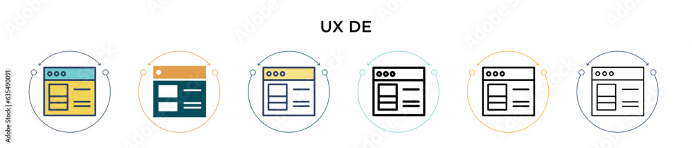 Poster ux design icon in filled, thin line, outline and stroke style. vector illustration of two colored an