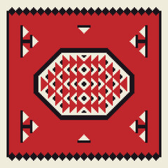 Ethnic, Arabic, Albanian, sadu, Geometric Patterns 02 - obrazy, fototapety, plakaty