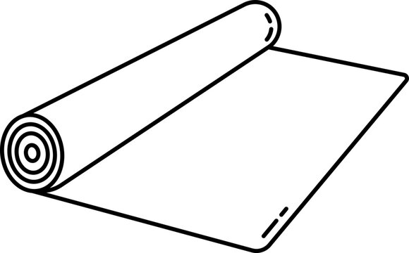 black yoga mat rolled out clip art preview