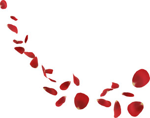 3d render red rose petals