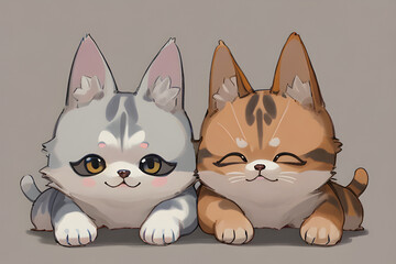 two cats in a circle Generative AI

