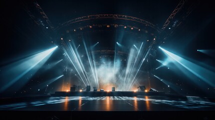 Concert stage with shining lights.