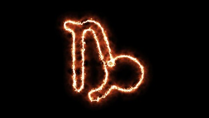 Zodiac sign on fire