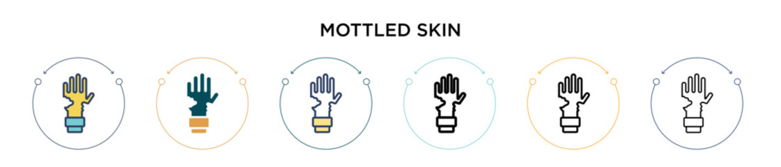Obraz premium Mottled skin icon in filled, thin line, outline and stroke style. Vector illustration of two colored and black mottled skin vector icons designs can be used for mobile, ui, web