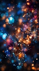 Abstract bokeh background illustration made with Generative AI 
