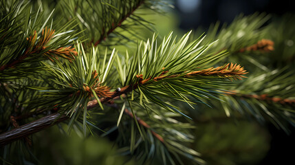 Macro Pine Needle Cluster