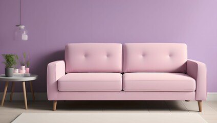 제목: Pastel living room.17 Interior design of house with comfort sofa and couch. mockup-Generative aI