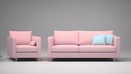 제목: Pastel living room.13 Interior design of house with comfort sofa and couch. mockup-Generative aI