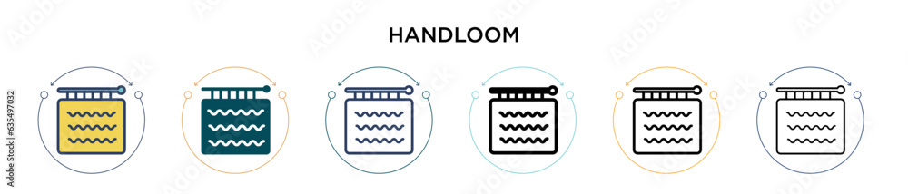 Poster handloom icon in filled, thin line, outline and stroke style. vector illustration of two colored and