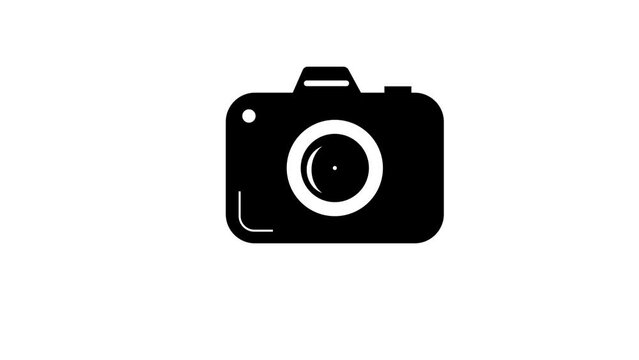 Camera icon, simple design animation logotype background. k1_420