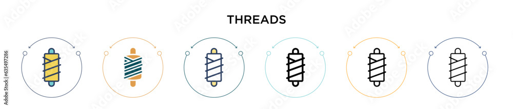 Poster threads icon in filled, thin line, outline and stroke style. vector illustration of two colored and 
