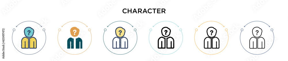 Poster character icon in filled, thin line, outline and stroke style. vector illustration of two colored an