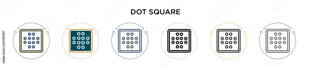 Poster dot square icon in filled, thin line, outline and stroke style. vector illustration of two colored a