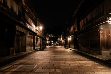 金沢市ひがし茶屋街の夜景