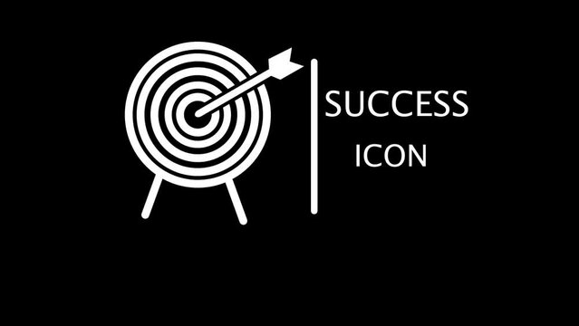 Success icon. Success symbol, Target goal icon,  Aim target with arrow sign animation background. k1_508