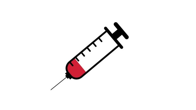 Injection sign with  medication icon animation background. k1_514