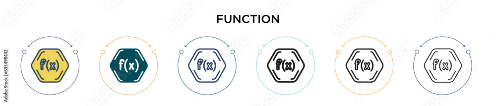 Poster function symbol icon in filled, thin line, outline and stroke style. vector illustration of two colo