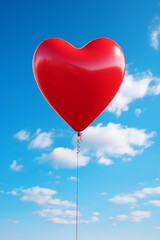 Heart shaped balloons floating in the sky