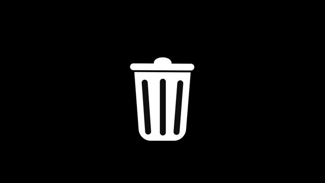 Throwing rubbish in dustbin, Trash can icon . Office trash icon animation background. k1_534