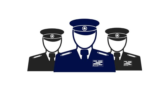 Police officer icon, Security Guard icon animation with white png background. k1_542