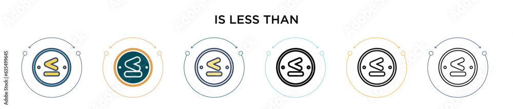 Poster is less than icon in filled, thin line, outline and stroke style. vector illustration of two colored