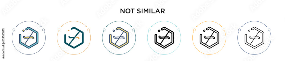 Poster not similar symbol icon in filled, thin line, outline and stroke style. vector illustration of two c