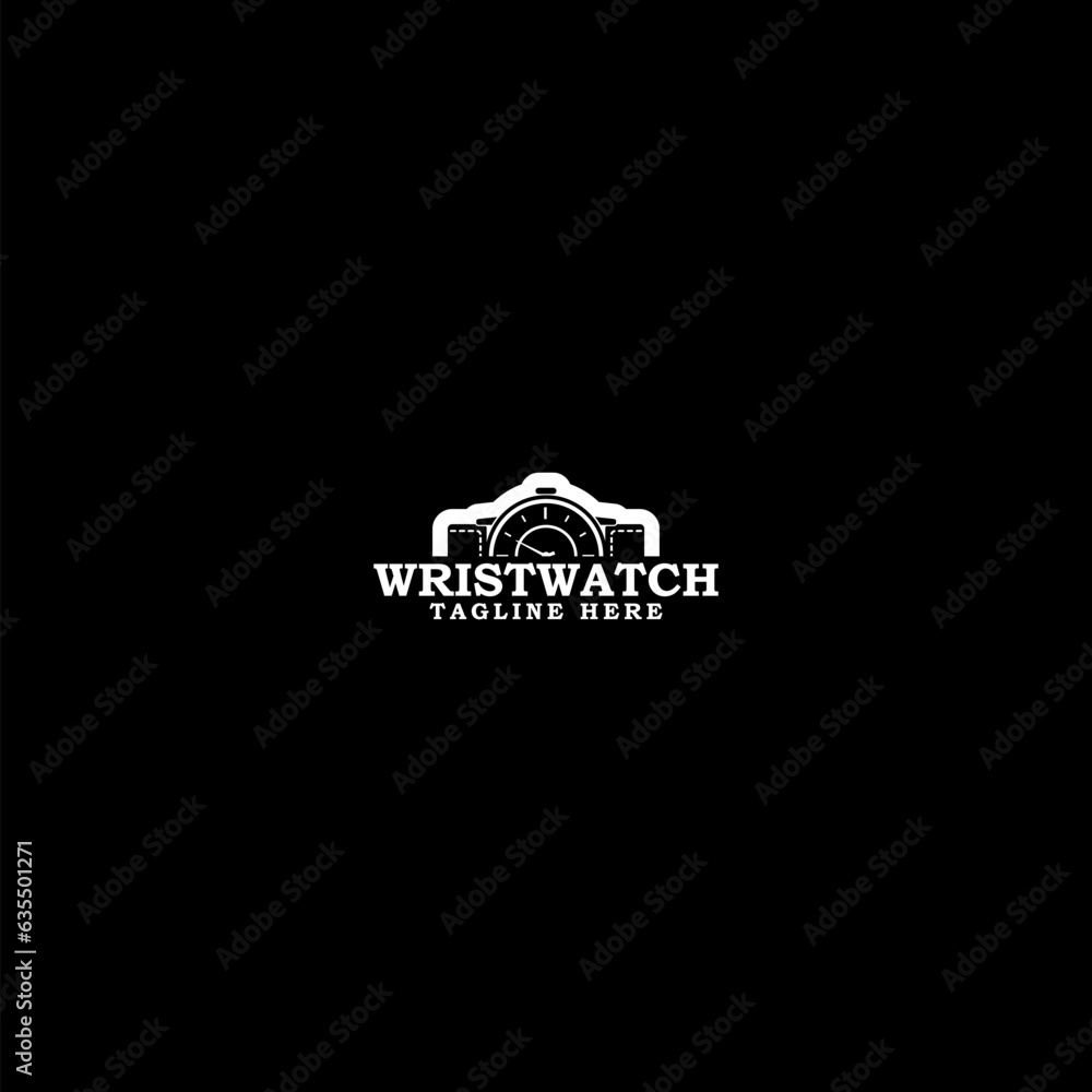 Sticker Watches frame logo design template icon isolated on dark background