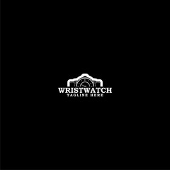 Watches frame logo design template icon isolated on dark background