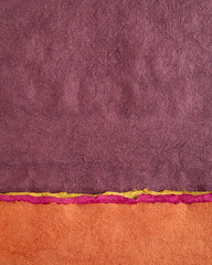 Fototapeta premium vivid abstract paper landscape in vertical format - collection of handmade textured art papers