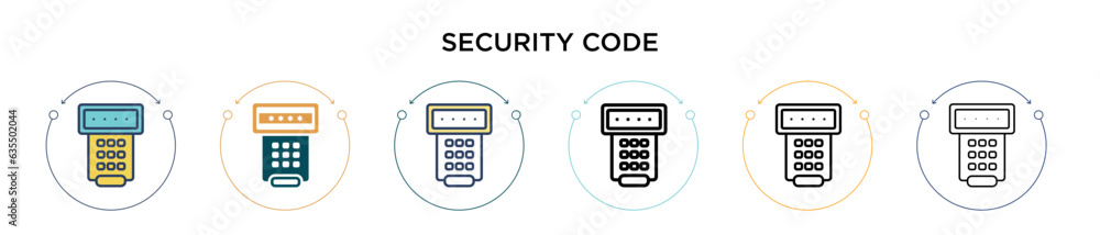 Poster security code icon in filled, thin line, outline and stroke style. vector illustration of two colore