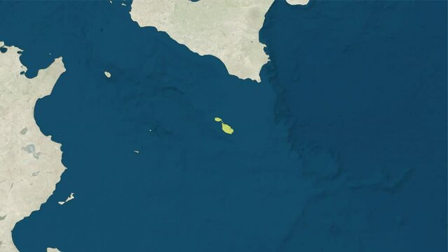 Zoom in to the map of Republic of Malta with text, textless