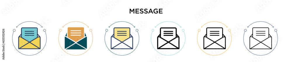 Poster message icon in filled, thin line, outline and stroke style. vector illustration of two colored and 