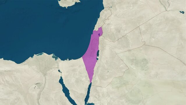 Zoom in to the map of historic Palestine with text, textless