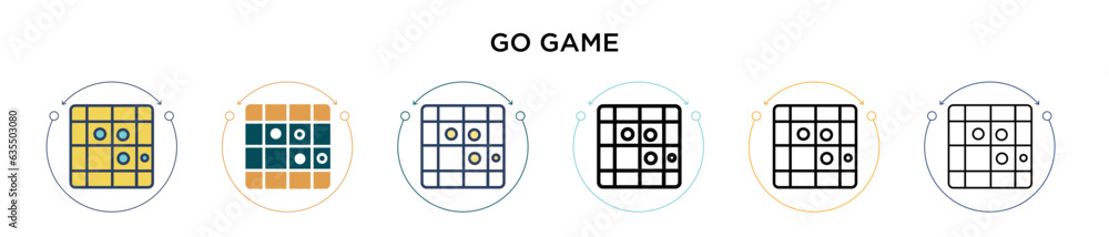 Poster go game icon in filled, thin line, outline and stroke style. vector illustration of two colored and 